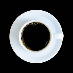 Coffee isolated on black background clipping path.