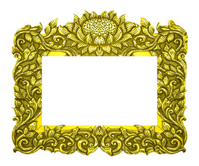 gold frame isolated on white background.