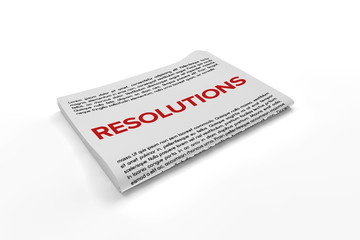 Resolutions on Newspaper background