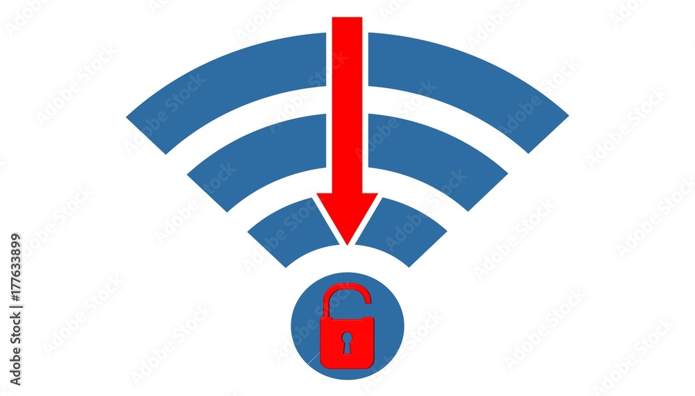 Aufkleber illustration of wpa / wpa2 wireless protocol vulnerability krack is serious threat for wfii internet