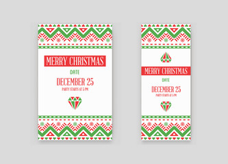 Set of Vector Happy New Year or Merry Christmas theme Save the Date Invitation to the Party