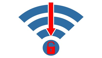 Illustration of WPA / WPA2 wireless protocol vulnerability KRACK is serious threat for Wfii internet connection