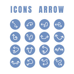 arrow blue set Icon on white background. vector illustration. web. symbol