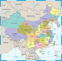 China Map - Vector Illustration