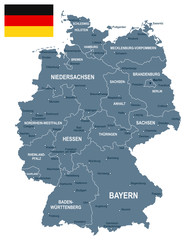 Germany - map and flag illustration