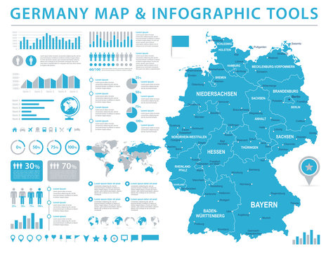 Germany Map - Info Graphic Vector Illustration