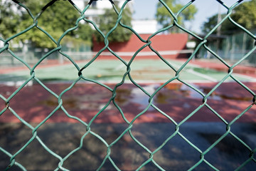 Tennis court close after heavy rain