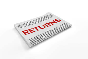 Returns on Newspaper background