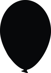Fototapeta na wymiar A black and white silhouette of a party balloon vector illustration