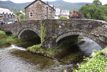 Beddgelert Bridge and Village "Wales"