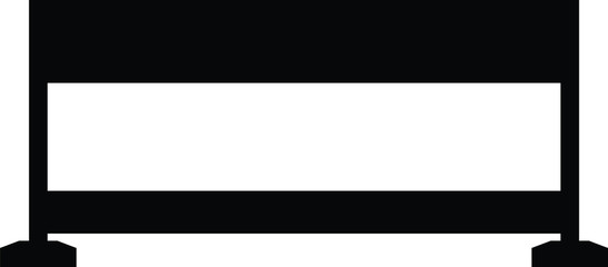 A black and white silhouette of a barrier