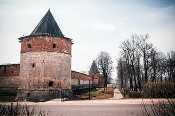 ancient unapproachable stone fortress Zaraysk Kremlin Russia