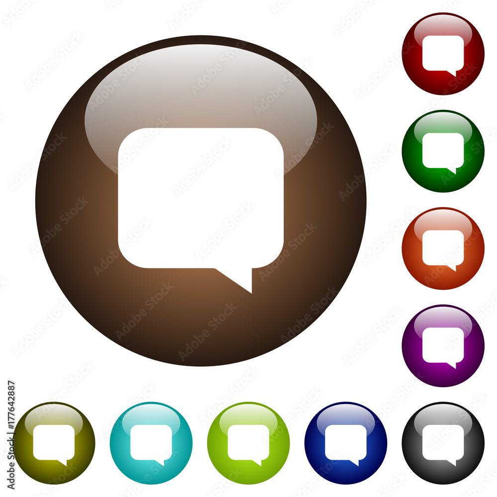 Poster message bubble color glass buttons