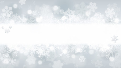 Background of snowflakes with stripe for inscription