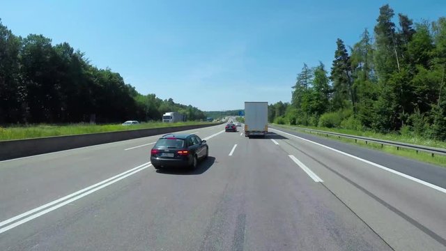 Timelapse car driving on the autobahn in Germany
