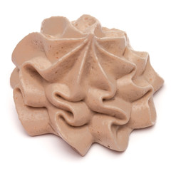 Chocolate cream swirl isolated on white background cutout