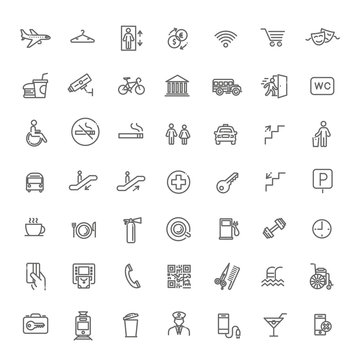 Simple Set of Public Navigation Related Vector Line Icons