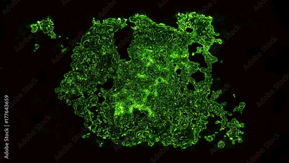 Poster microscopic virus. digital illustration. 3d rendering seamless loop
