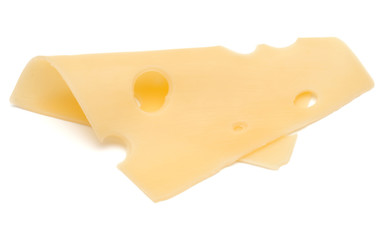  one Cheese slice isolated on white background