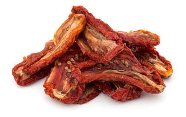 Dried tomatoes isolated on white background cutout