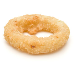 Crispy deep fried onion or Calamari ring isolated on white background