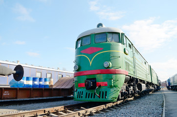 Obraz premium Old train on the tracks.