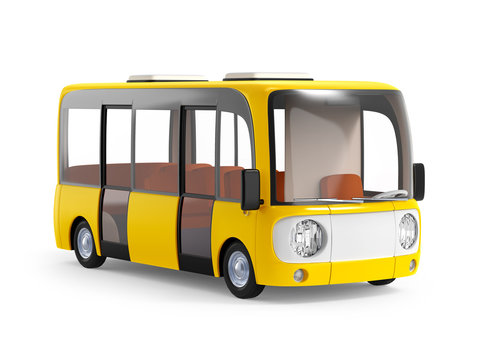 modern cartoon bus yellow