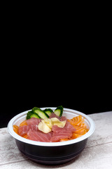 japanese food Mix Sashimi Chirashi Rice Bowl
