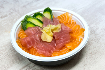 japanese food Mix Sashimi Chirashi Rice Bowl