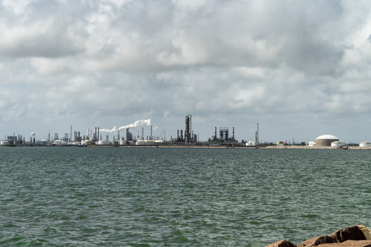 Smoke Buring Off An Oil Refinery On The Gulf Coast 