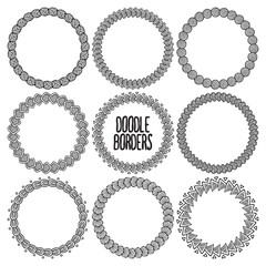 set with doodle borders