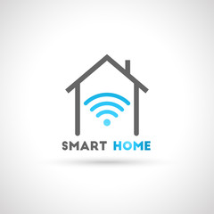 House and wi-fi signal as smart home concept