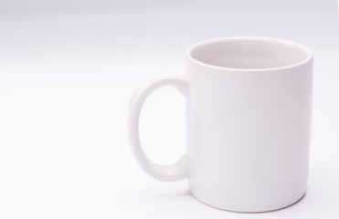 Isolated white coffee mug.
