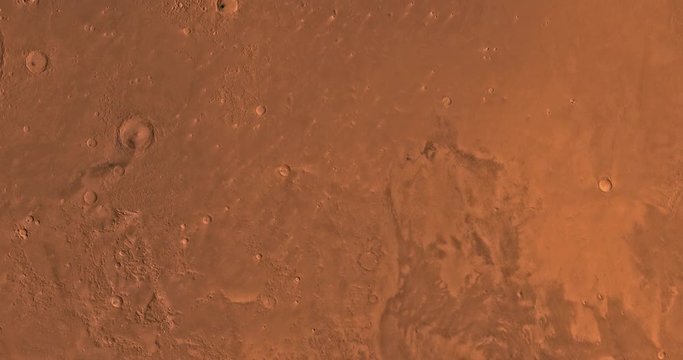 Very high altitude aerial flyover of Mars' western Amazonis region. No HUD. Clip is reversible and can be rotated 180 degrees. Data: NASA/JPL/USGS
