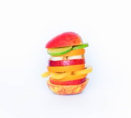 Fruit Burger on the white background

