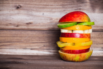 Fruit Burger / healthy food concept.

