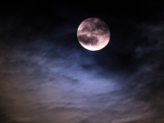 Naklejka na ściany i meble Moon on a Cloudy Night