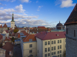 Obraz premium Aerial view of the old town of Tallinn Estonia