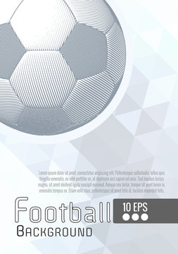Engraving football graphic layout on white BG