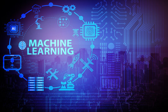 Concept Of Modern IT Technology With Machine Learning