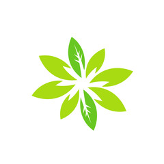 green leaf icons logo 