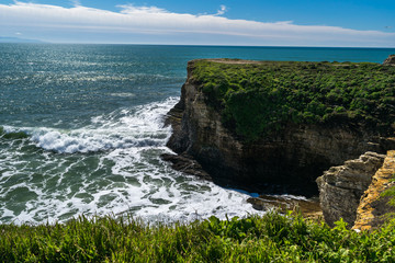 Daily walks along Pacific shore, Sand Hill Bluff, Panther Beach, California, USA