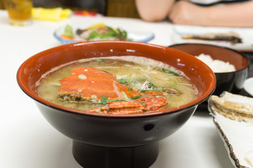 蟹の味噌汁 海鮮スープ