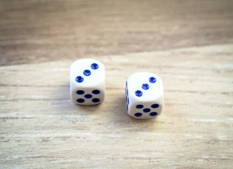 two dice on the table