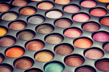 Closeup of make-up palette