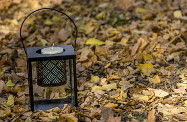 Old lamp with canndle
