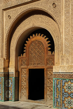 Morocco marrakech wooden door