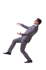 Puppet businessman isolated on white background