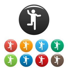 Stick figure stickman icons set pictogram vector simple