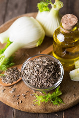 Fennel bulb, essential oil and seeds,